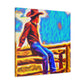 Cowboy on Fencepost - Canvas