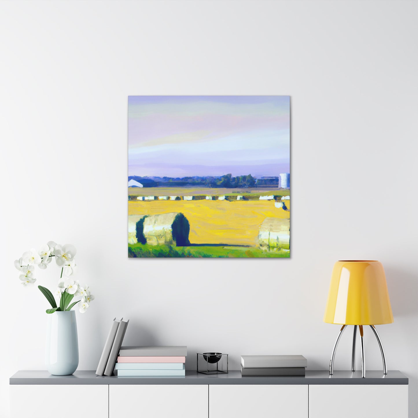 "Serene Hayfield Dreamscape" - Canvas