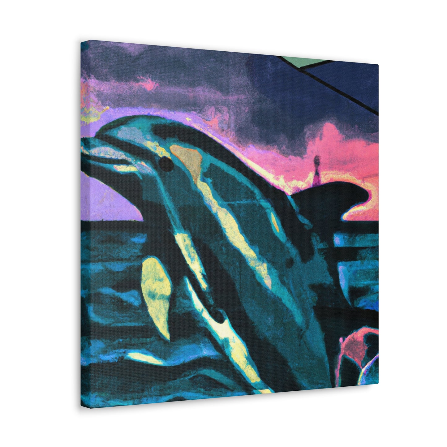 Dolphin in Pop Art - Canvas