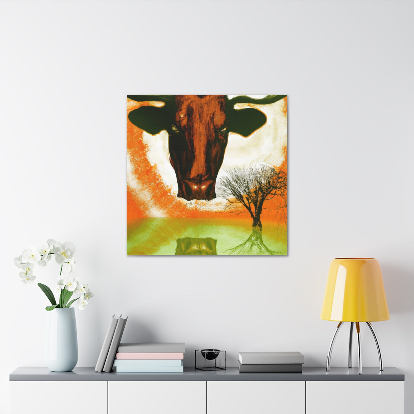 Lonely Texas Longhorn - Canvas