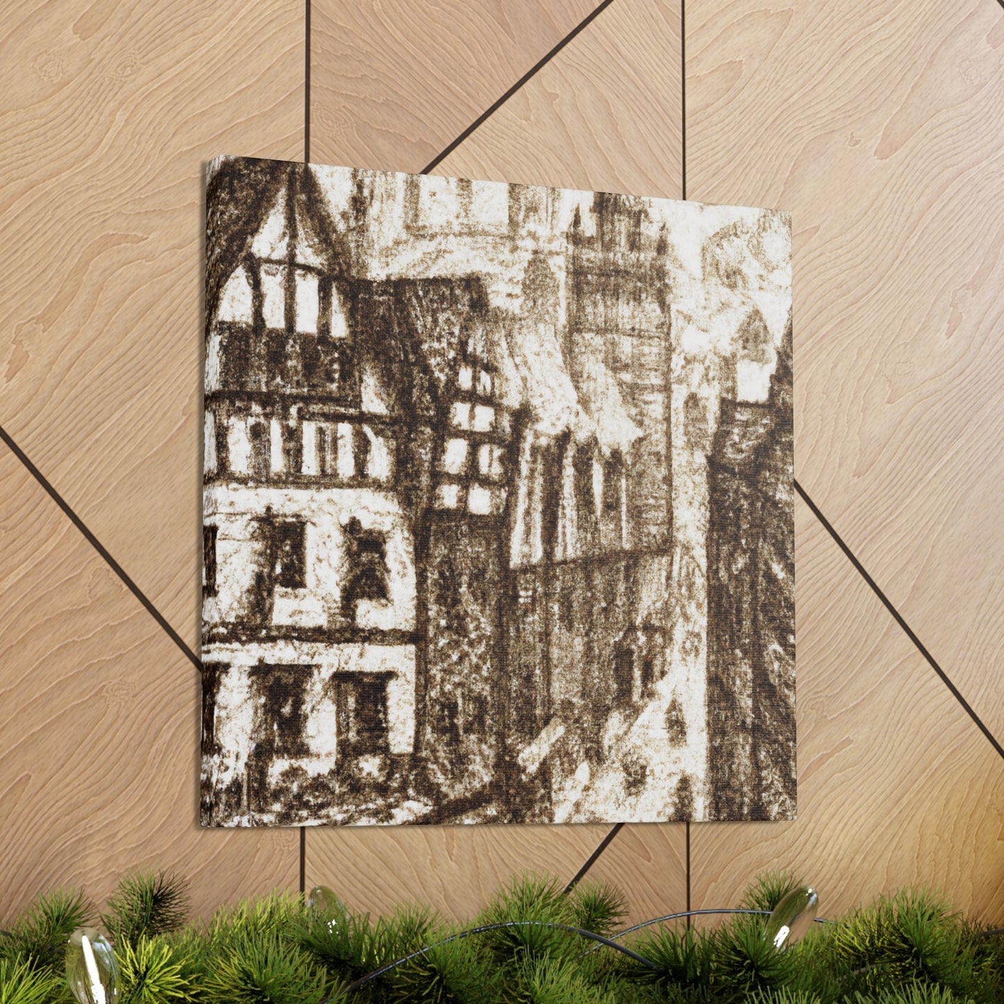 Tudor Pointillist Painting - Canvas