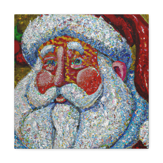 Santa's Pointillism Joy - Canvas