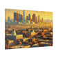 "Golden Eden: Cityscape Reverie" - Canvas