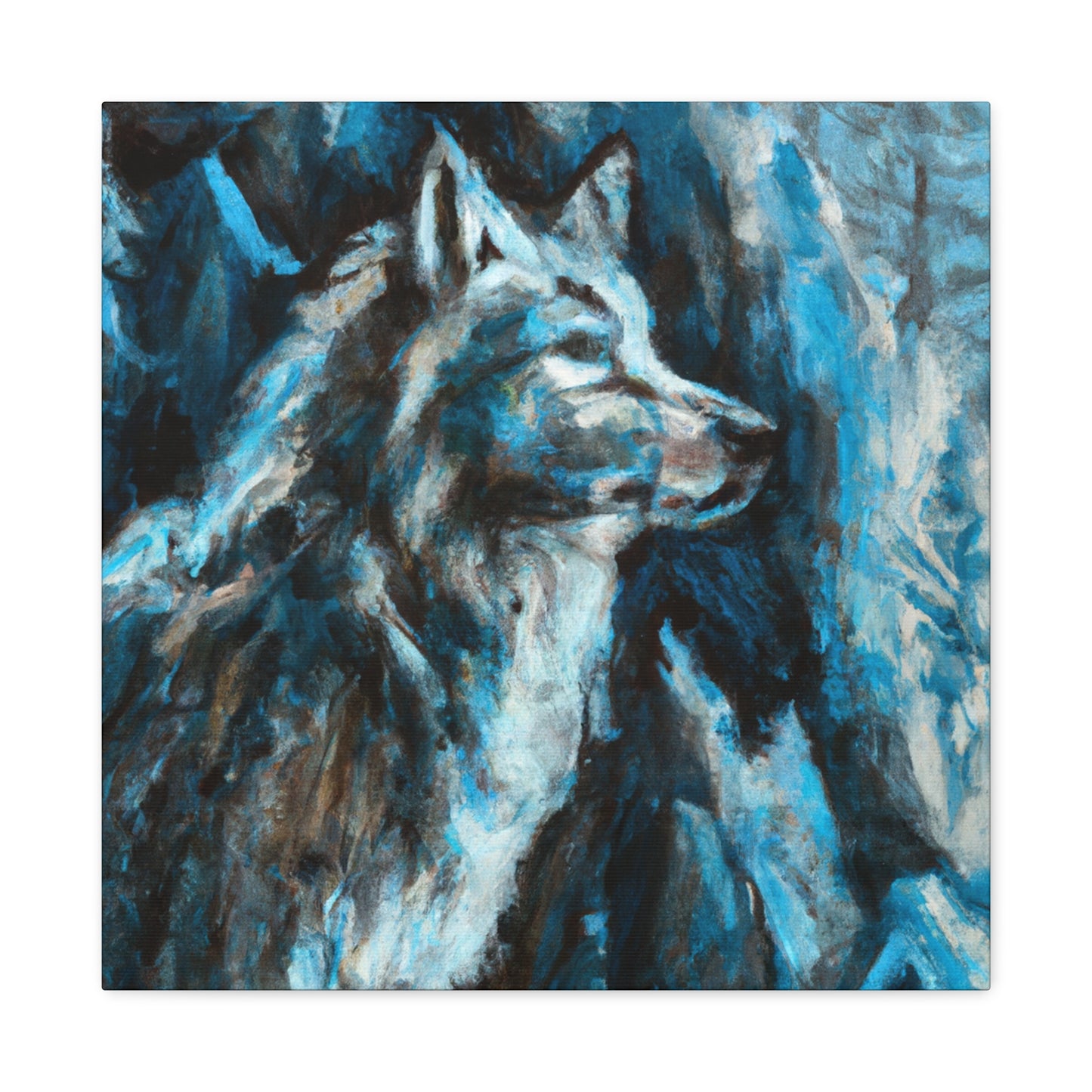 Wolf in Moonlight Glow - Canvas