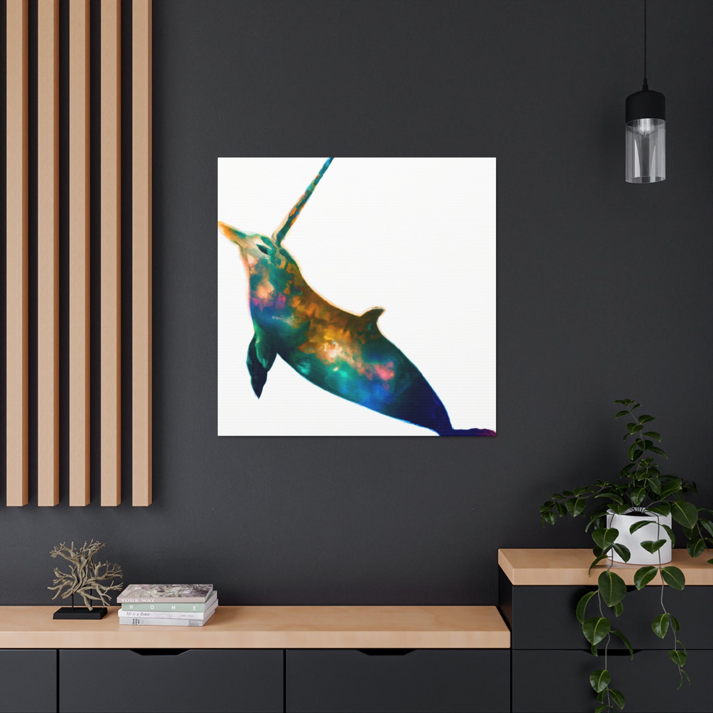 "Narwhal Digital Dreamscape" - Canvas