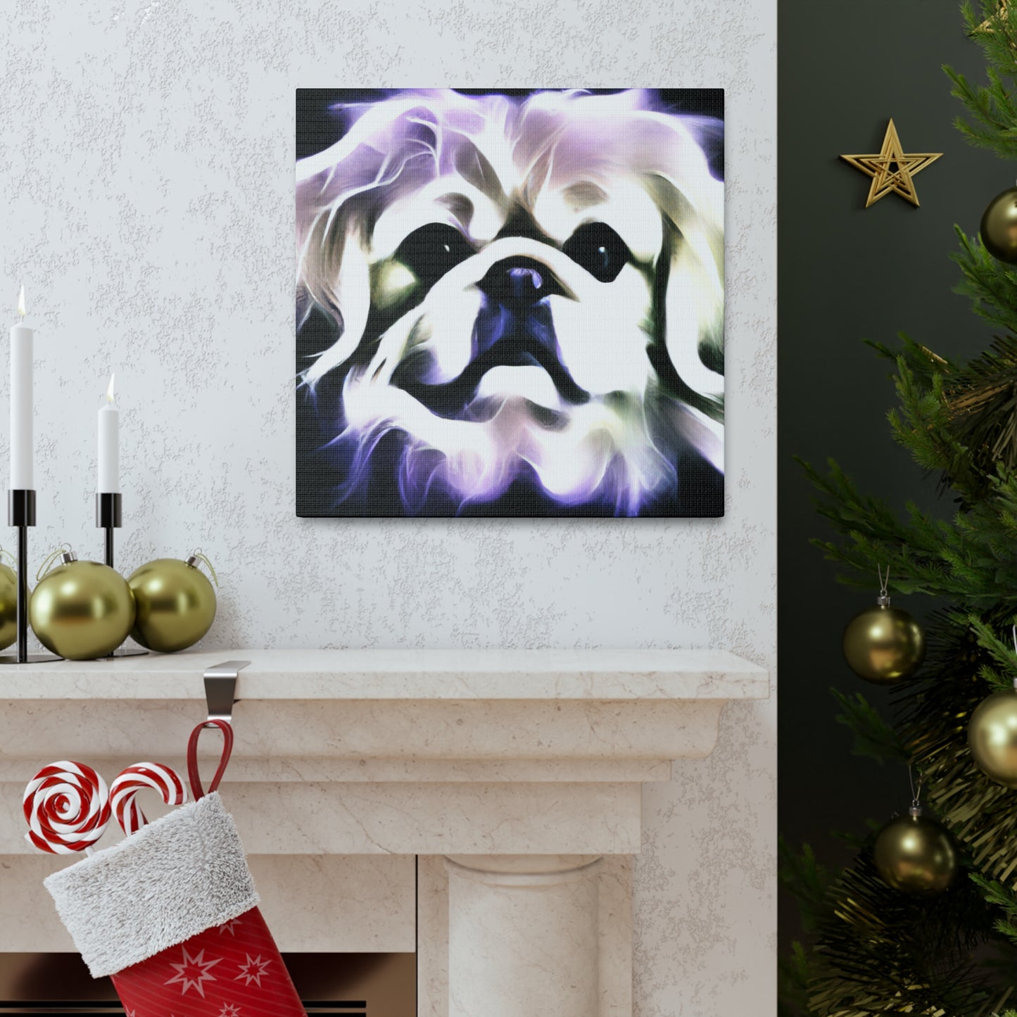 Pekingese Night Illumination - Canvas