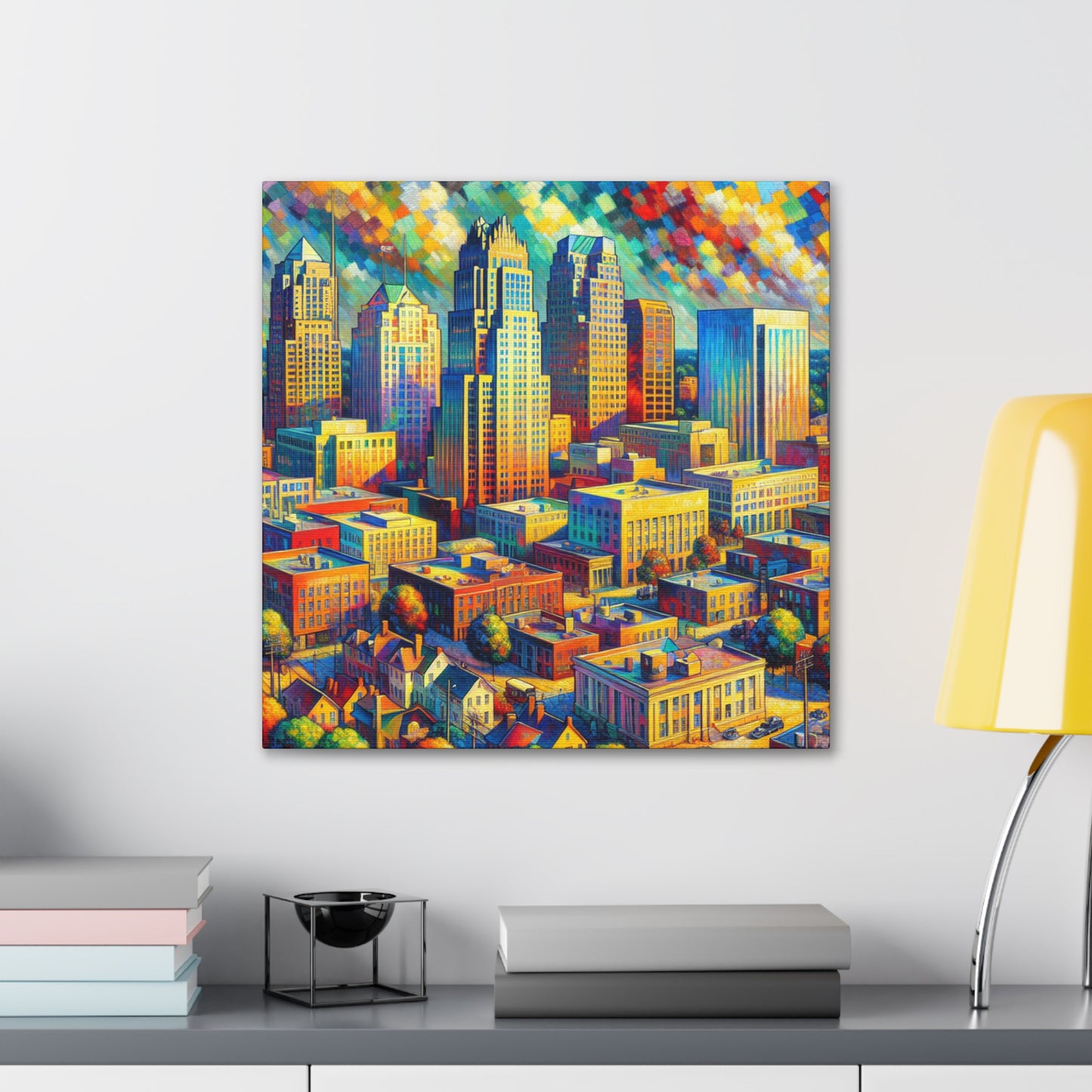 City in Vibrant Colors - Canvas