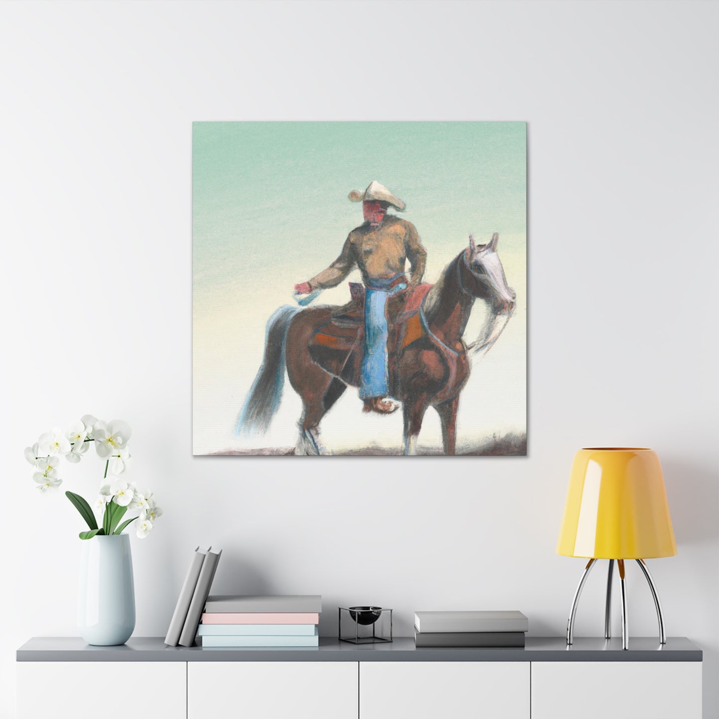 "Cowboy on Horseback" - Canvas