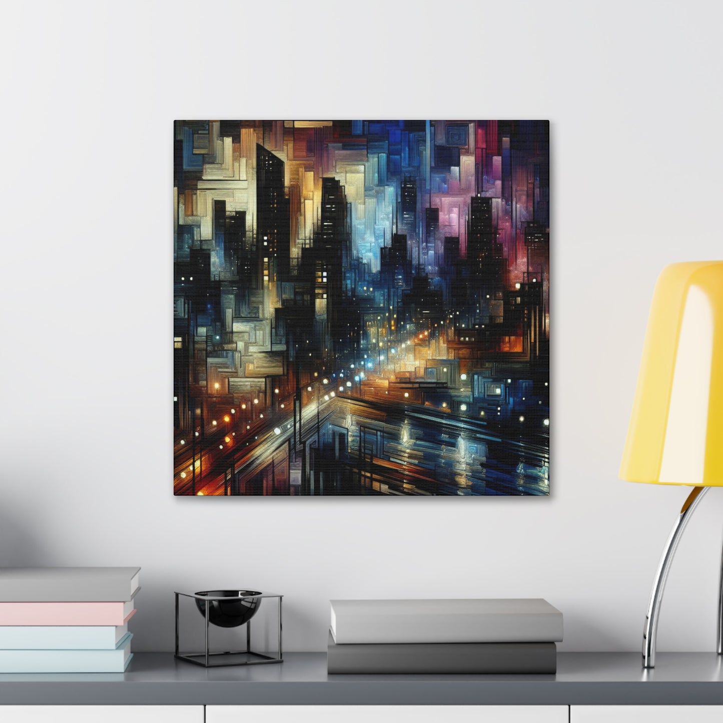 Midnight Metropolis Mosaic - Canvas