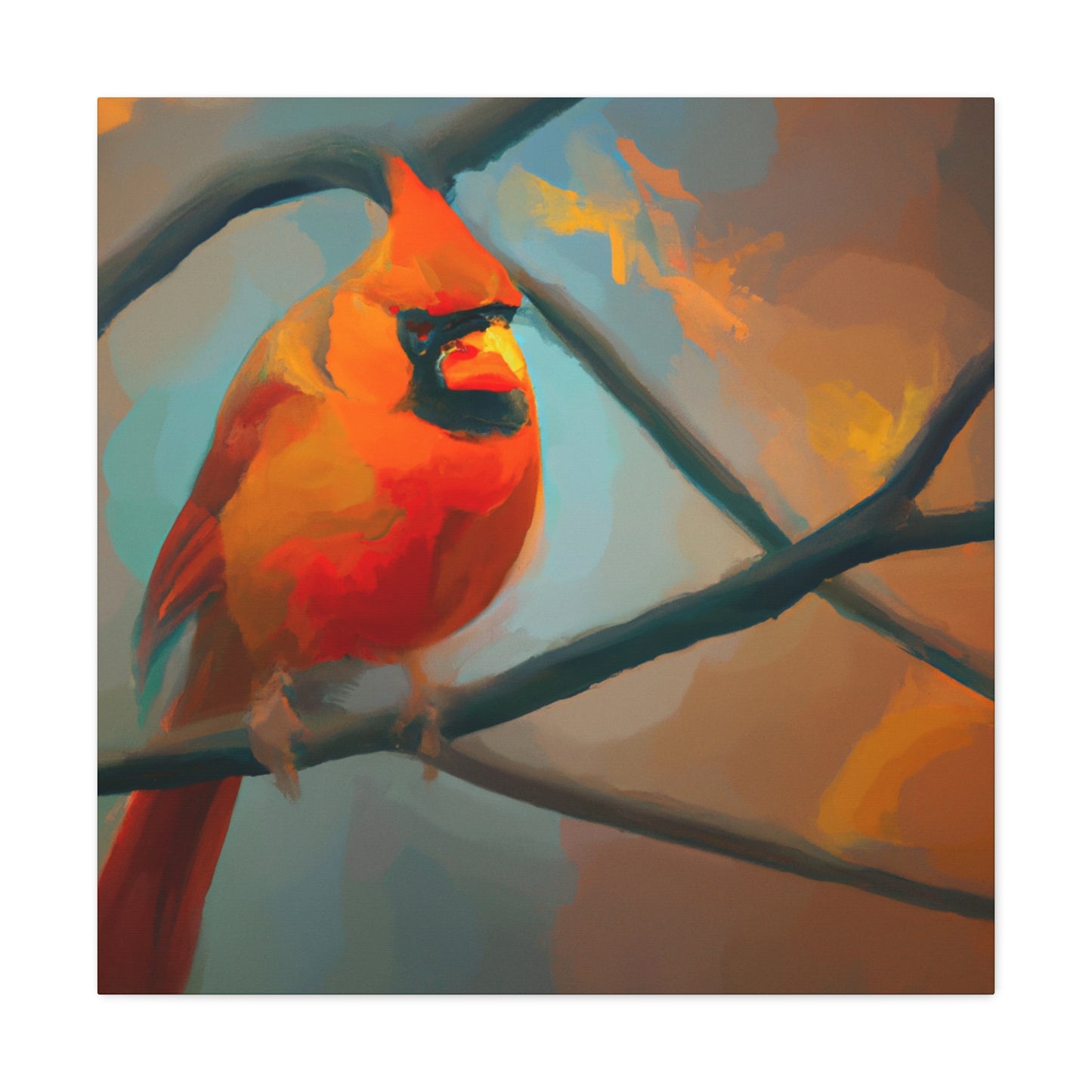 "Cardinal in Snowfall" - Canvas