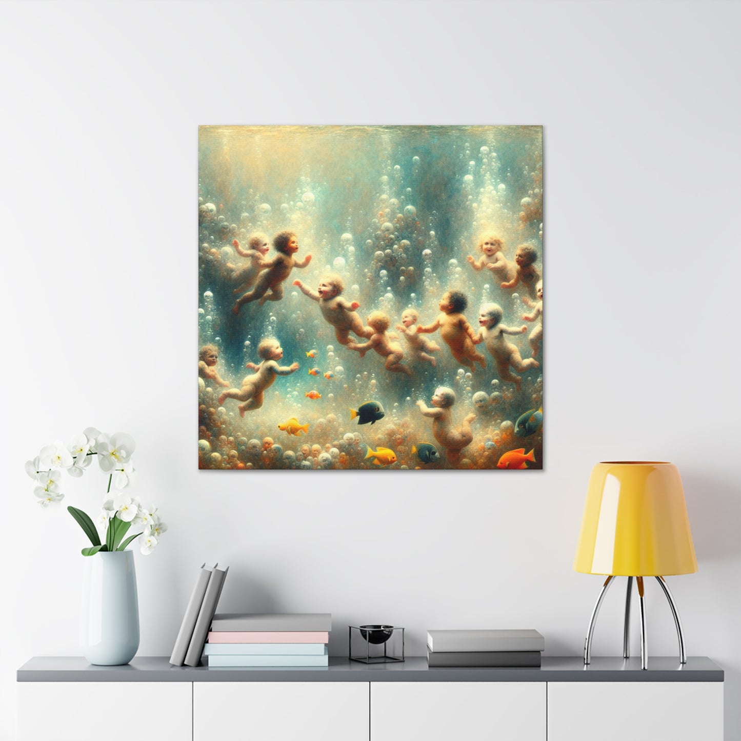 Aquatic Serenity: Afloat Euphoria - Canvas