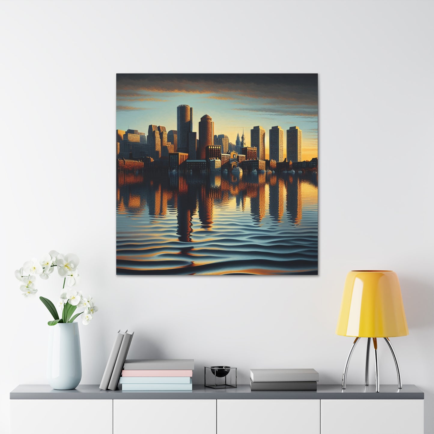 "Cityscape Serenade: Boston" - Canvas