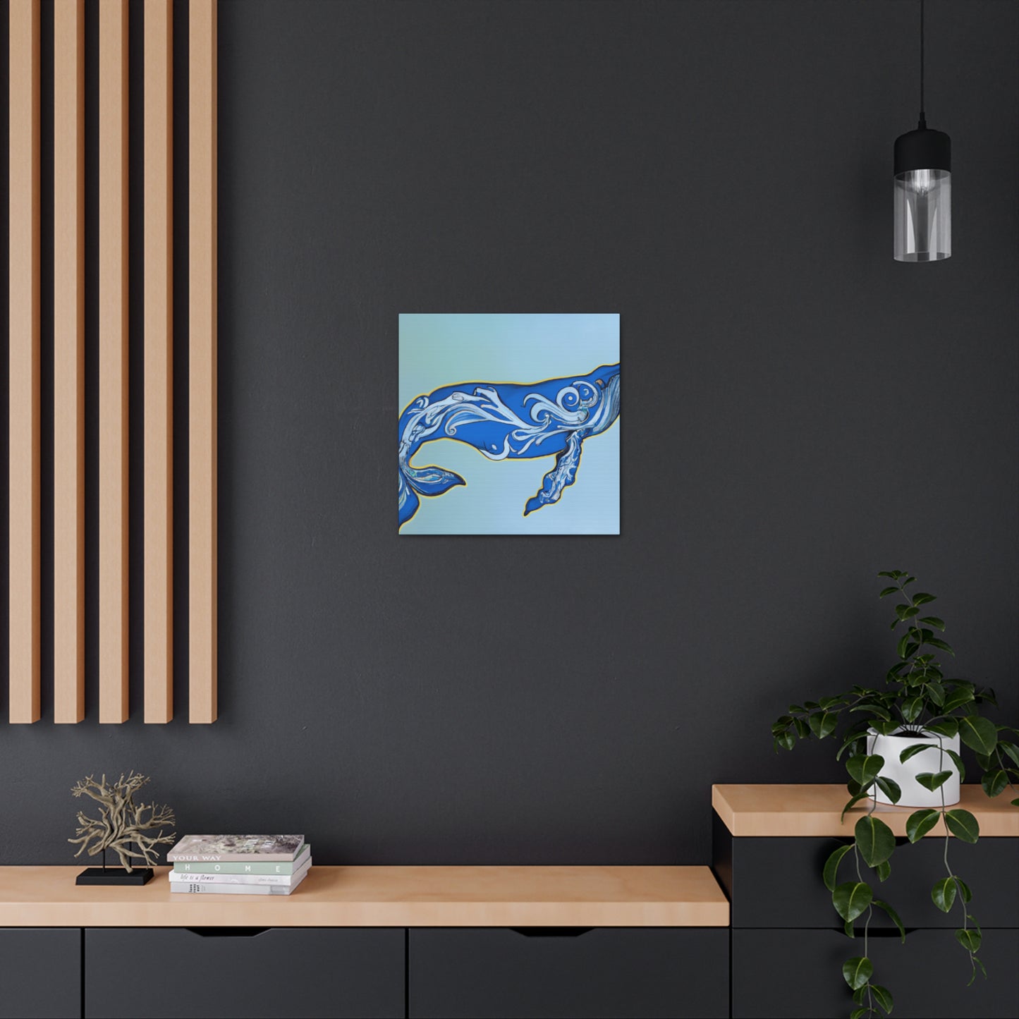 "Bowhead Whale Ablaze" - Canvas