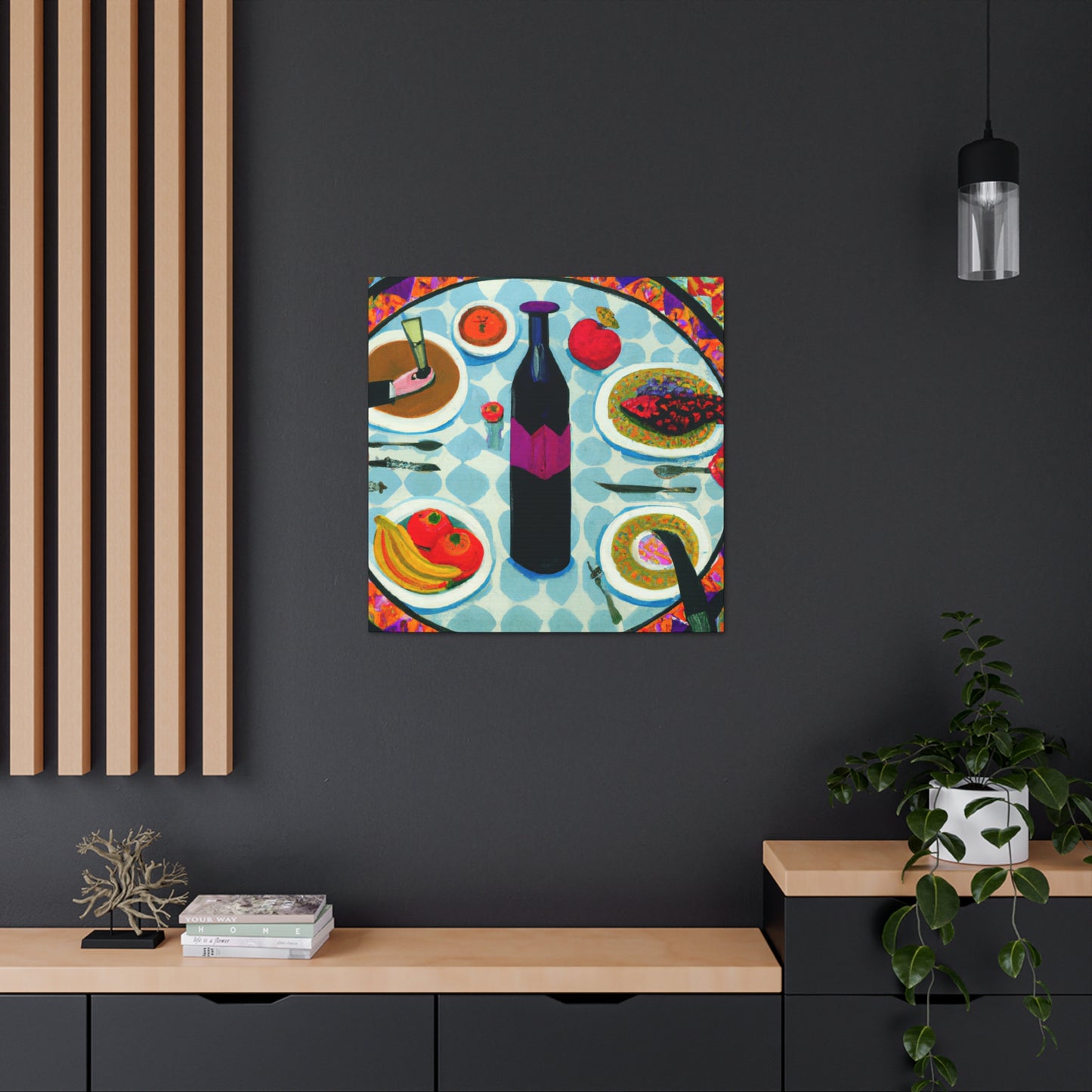 A Family Feast Scene - Canvas