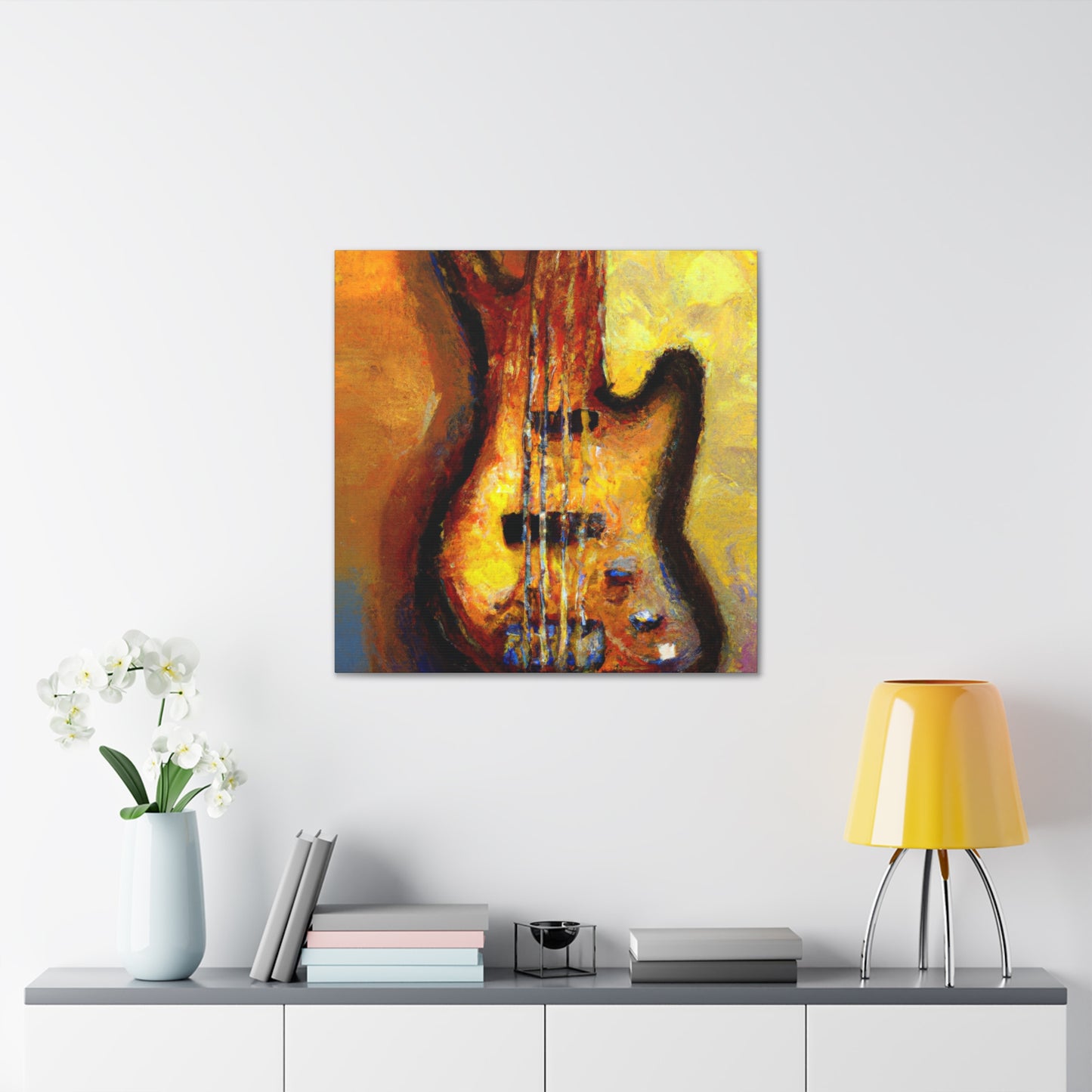 "Bass Guitar Impressionism" - Canvas