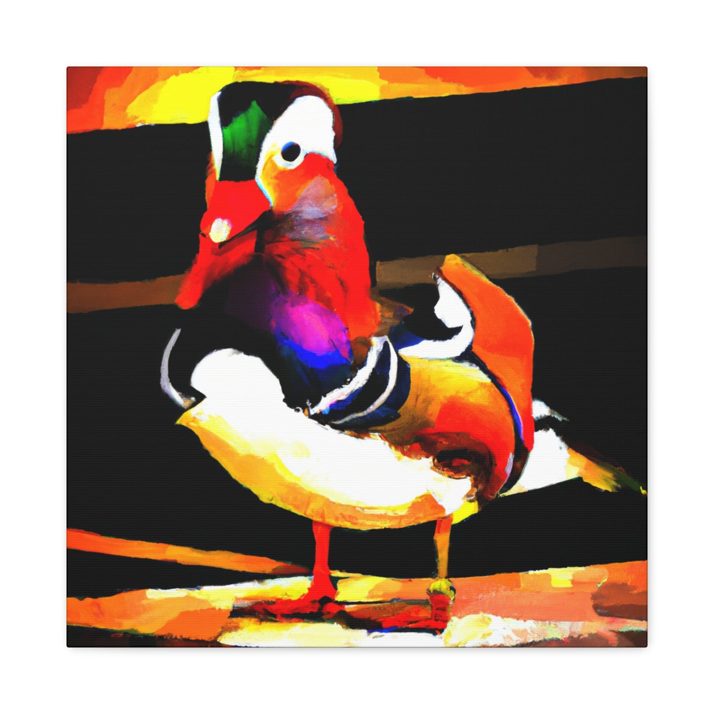 "Mandarin Duck Mural Majesty" - Canvas