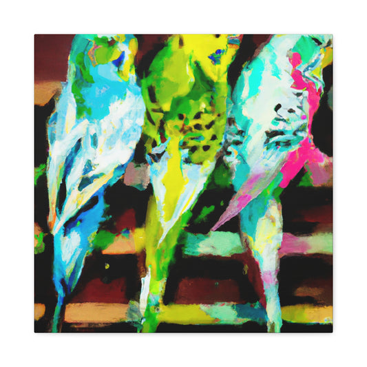 Budgies in Art Deco - Canvas