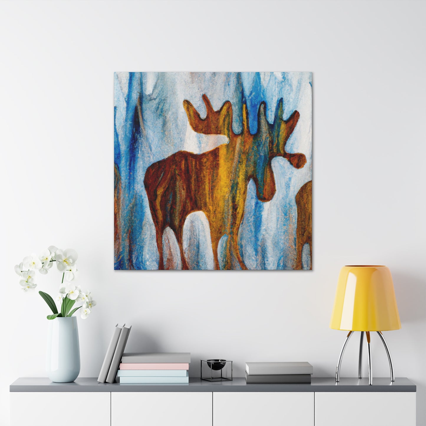 "Elk in Serene Reflection" - Canvas