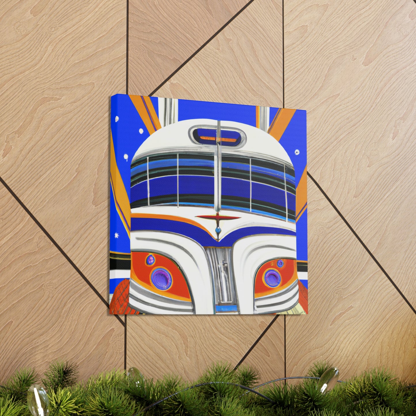 "Bus Goes Art Deco" - Canvas