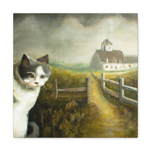 Sleeping Barn Cat Dreaming - Canvas