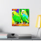 Budgies in Bloom. - Canvas