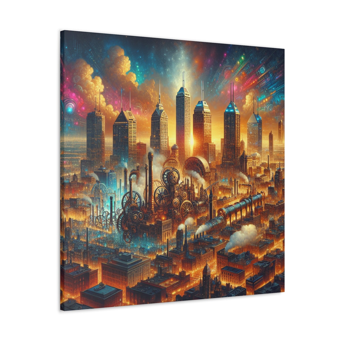 "Steam City's Industrial Dreams" - Canvas