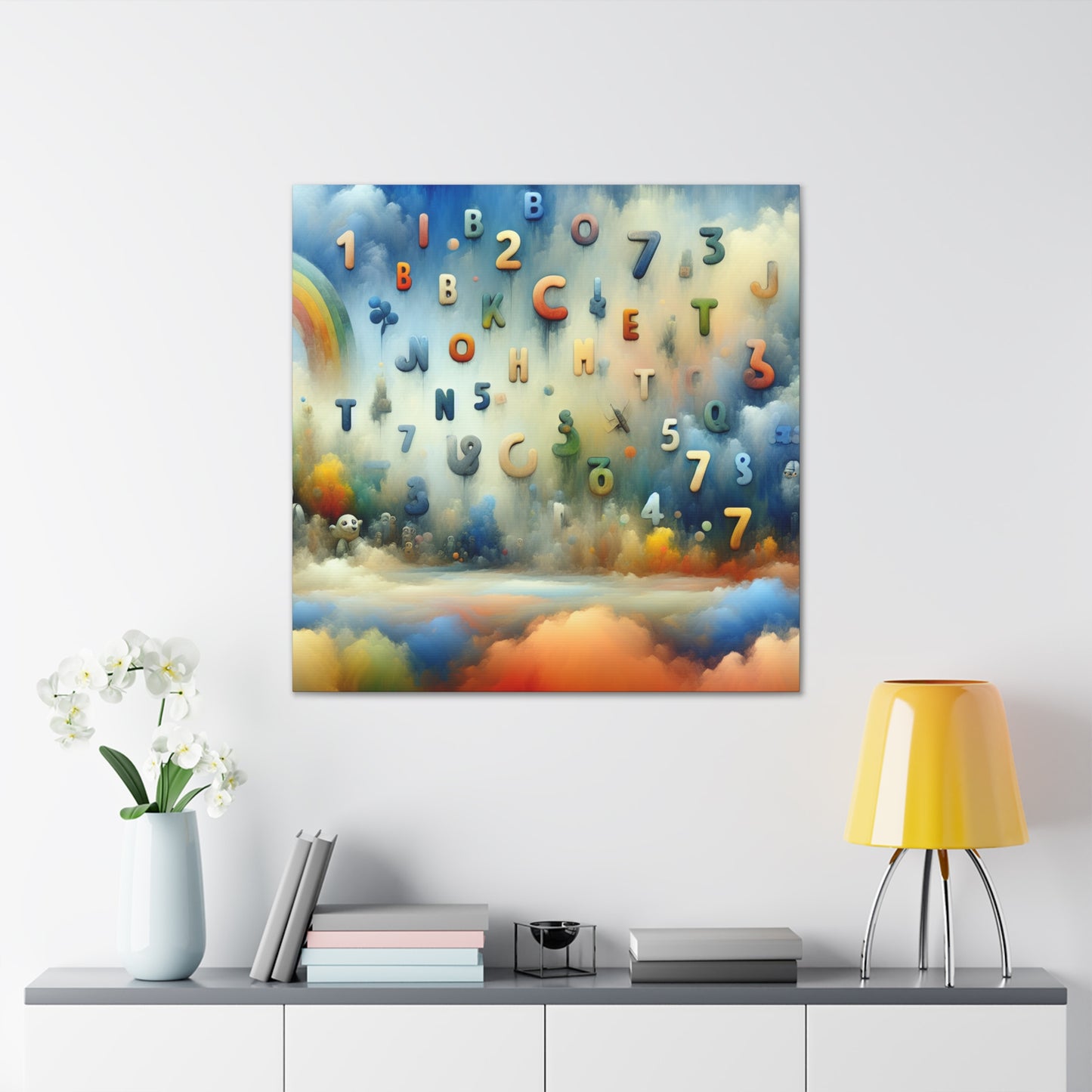 Whimsical Linguistic Dreamscape - Canvas