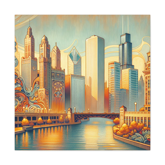 Windswept Cityscape Elegance - Canvas