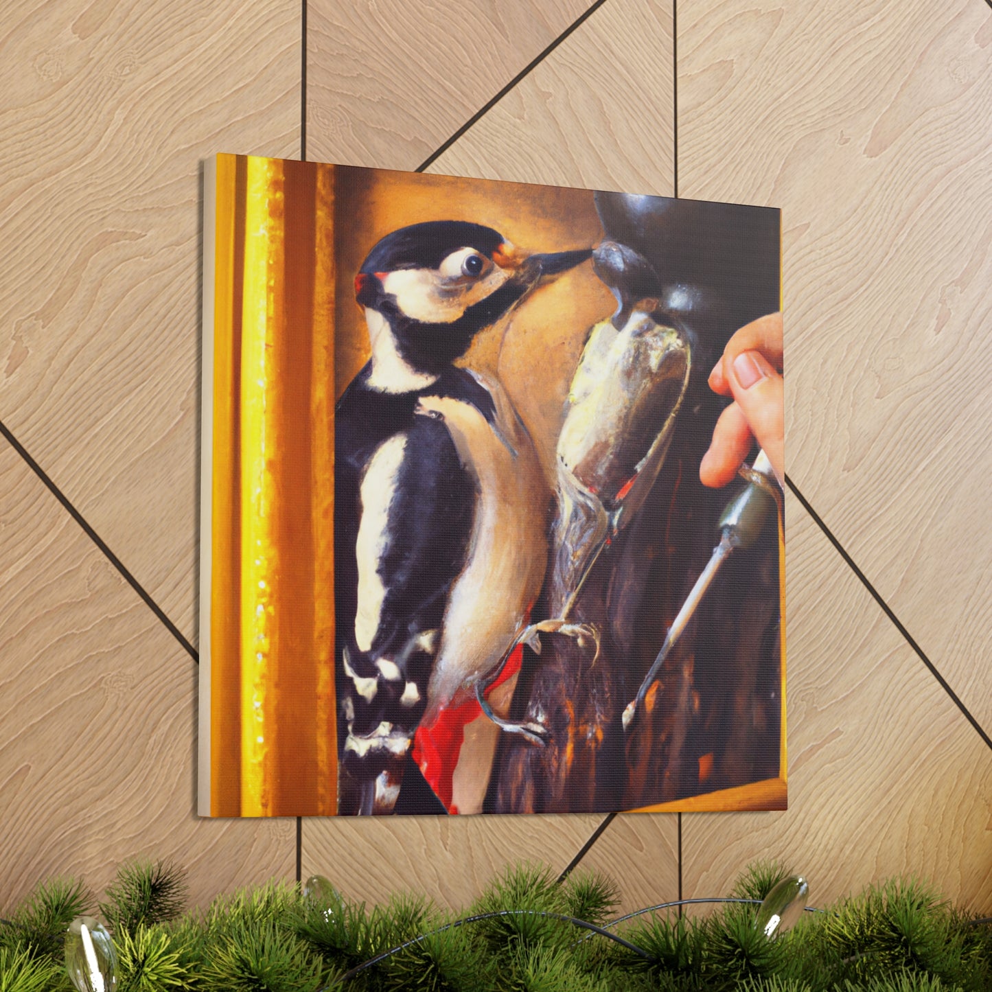 Downy Woodpecker Dreamscape - Canvas