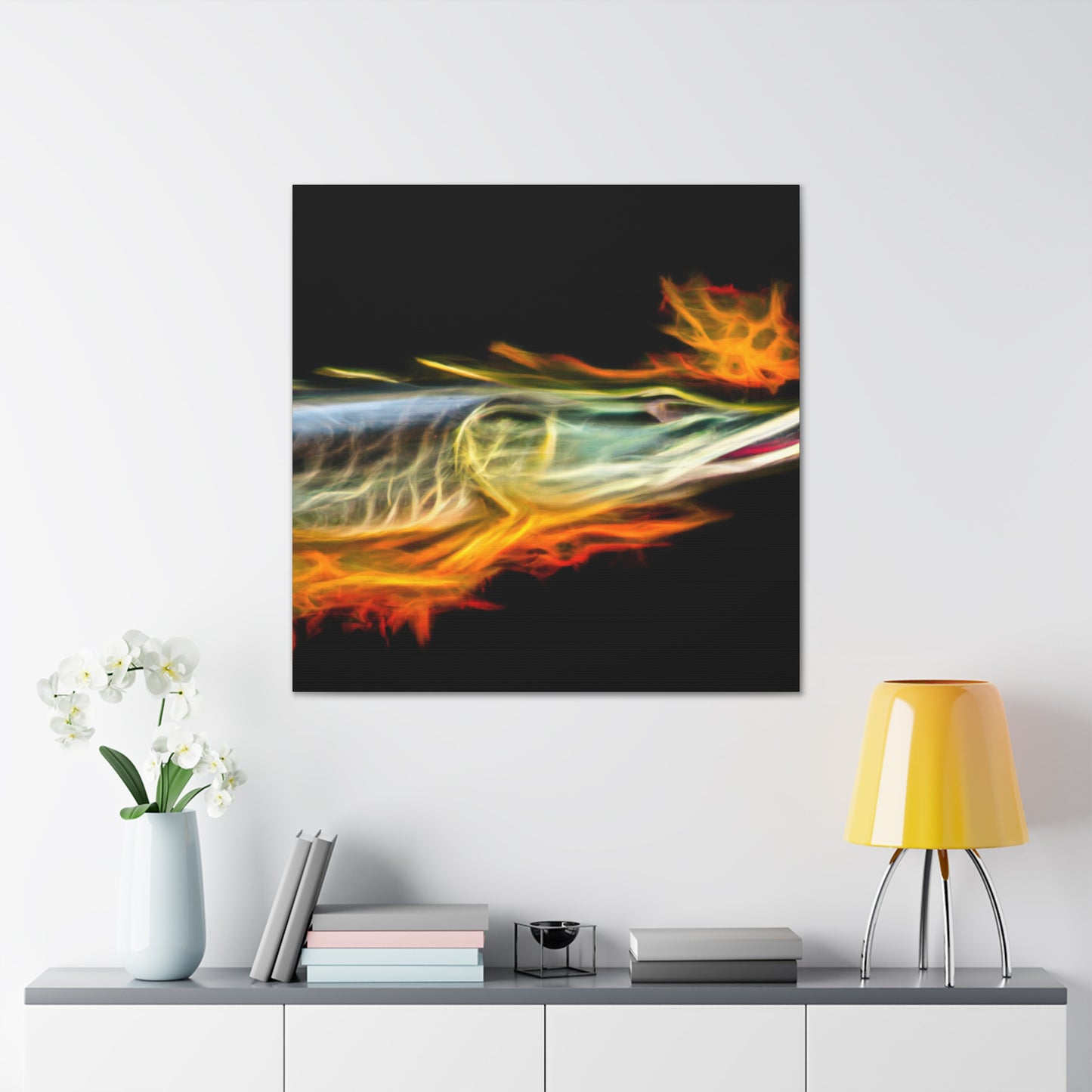 Pike in the Stream - Canvas