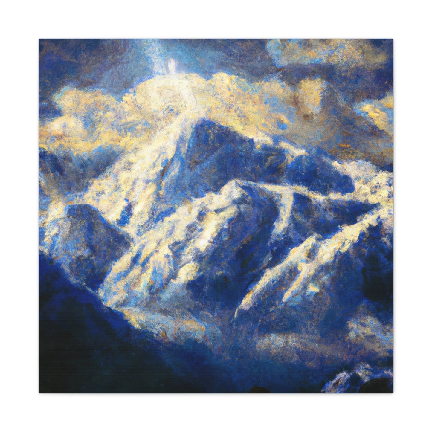 "Snowy Mountain Impressionism" - Canvas