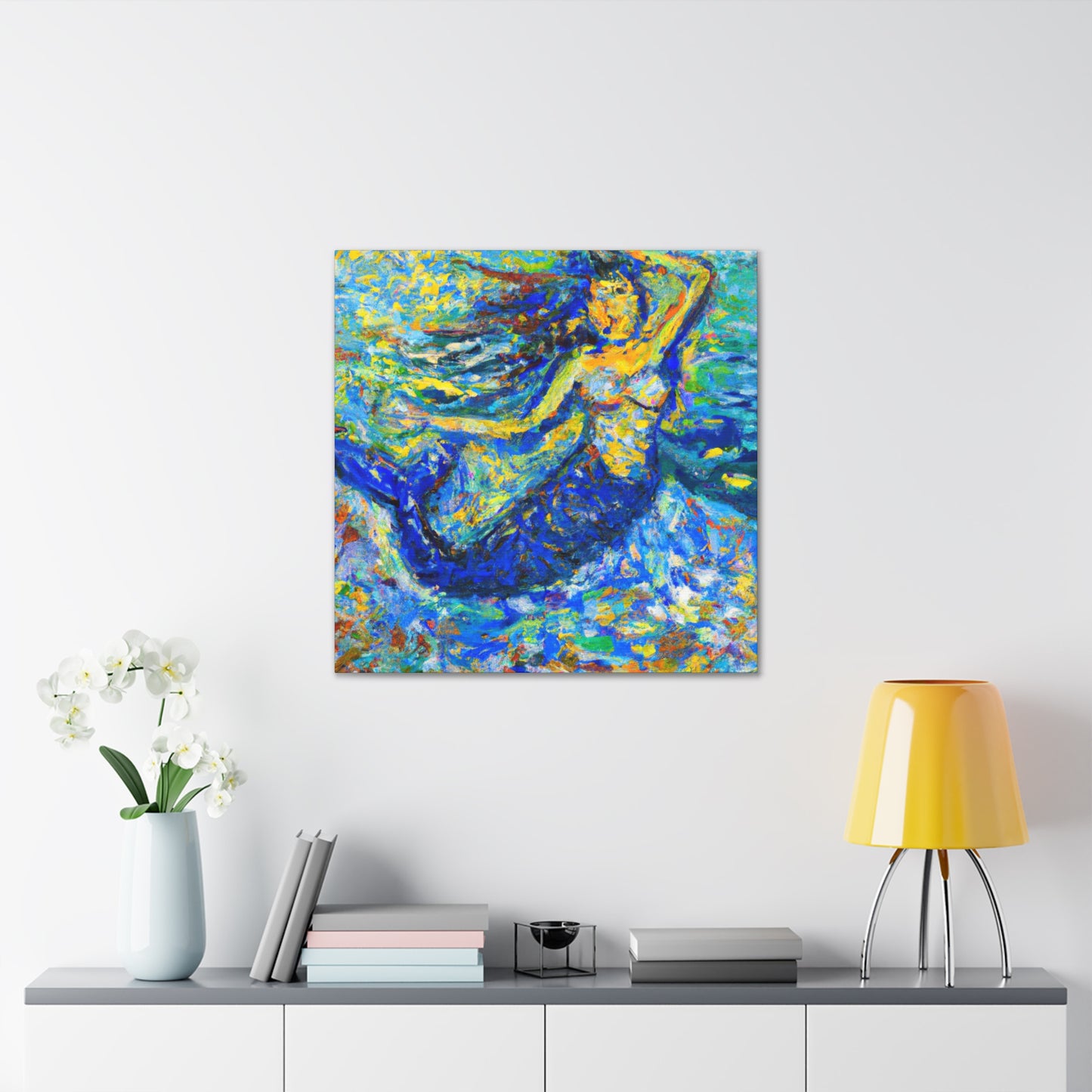 Mermaid in Moonlight - Canvas