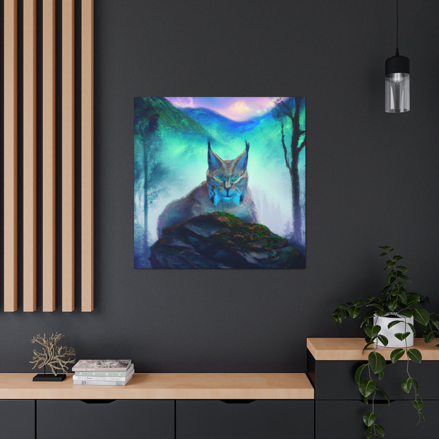 "Bobcat in Moonlight Glow" - Canvas