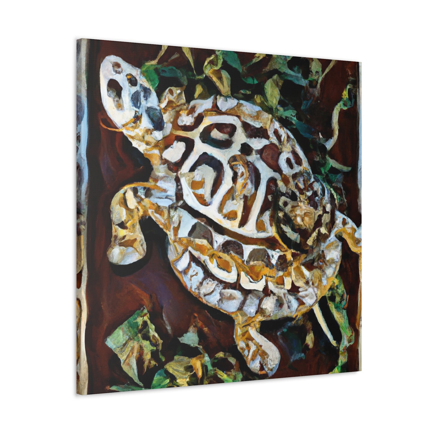 "Box Turtle in Bloom" - Canvas