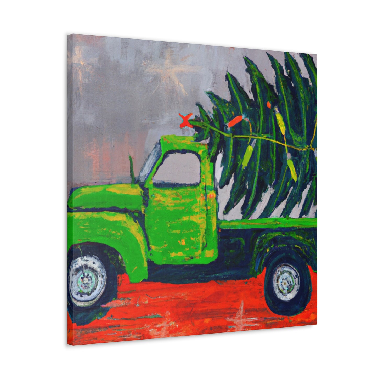 "Vintage Christmas Delivery Truck" - Canvas