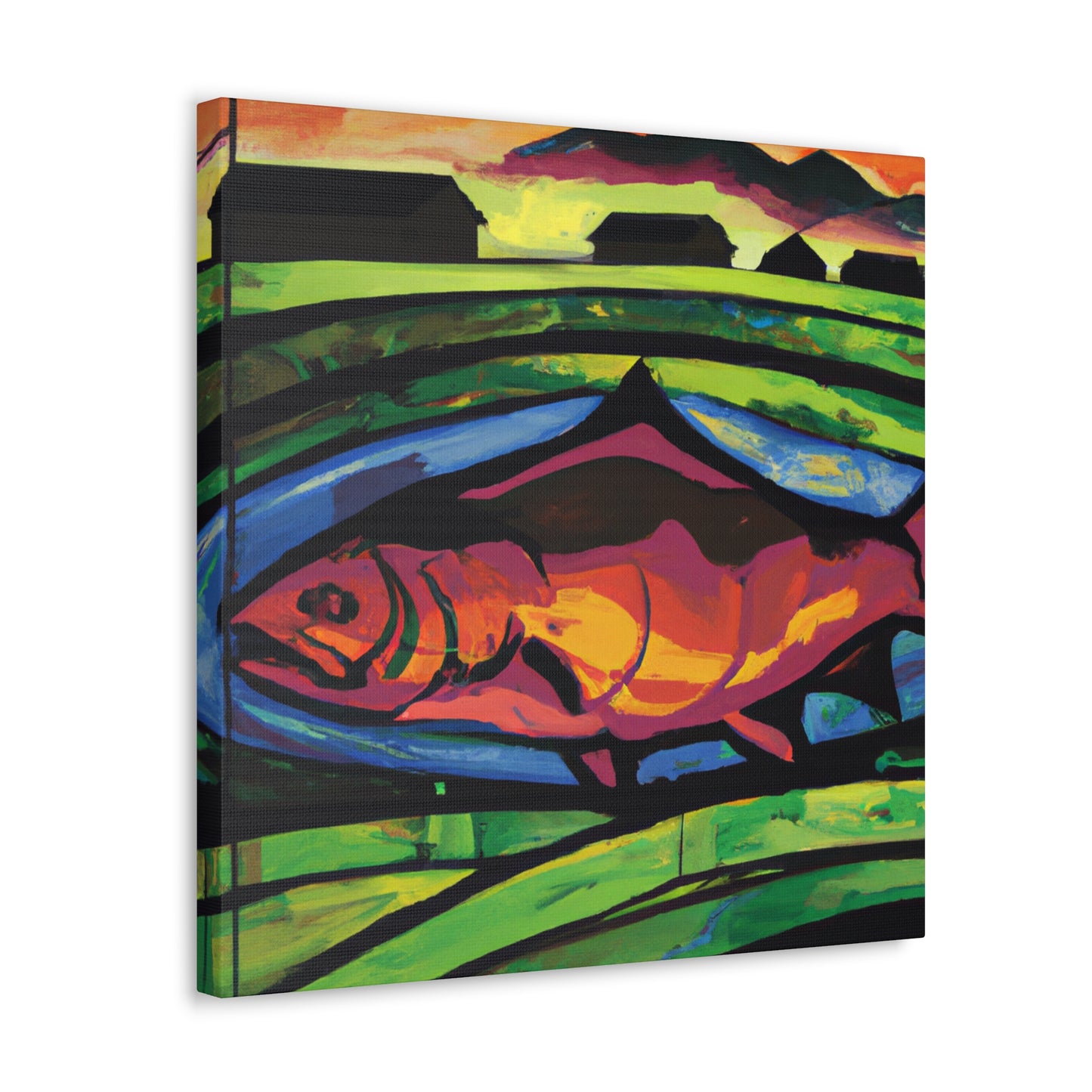 Salmon in the City - Canvas