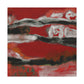 Salmon on Red Abstraction - Canvas