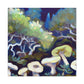 Mushroom Impressionism Scene - Canvas