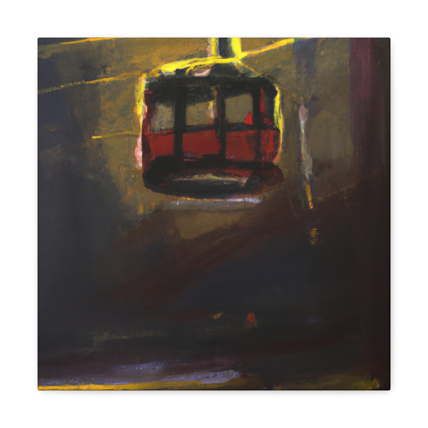 "Coastal Cable Car Ride" - Canvas