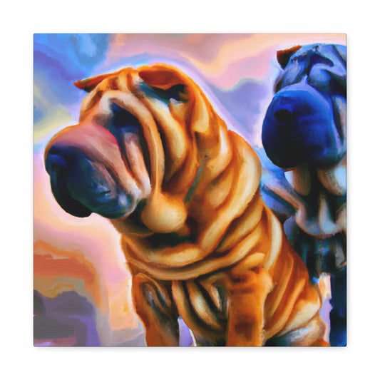 "Pensive Shar Pei Dream" - Canvas