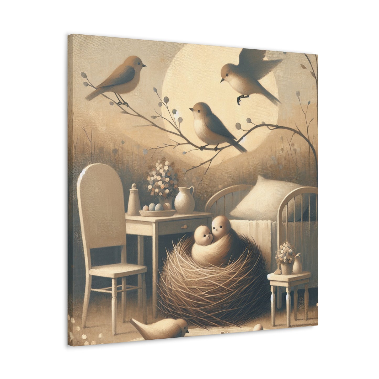 "Feathers' Whimsical Abode" - Canvas