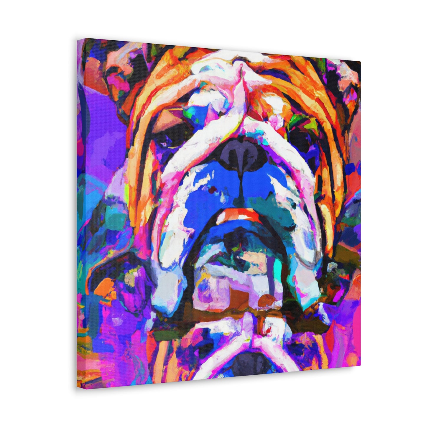 "English Bulldog Portrait" - Canvas