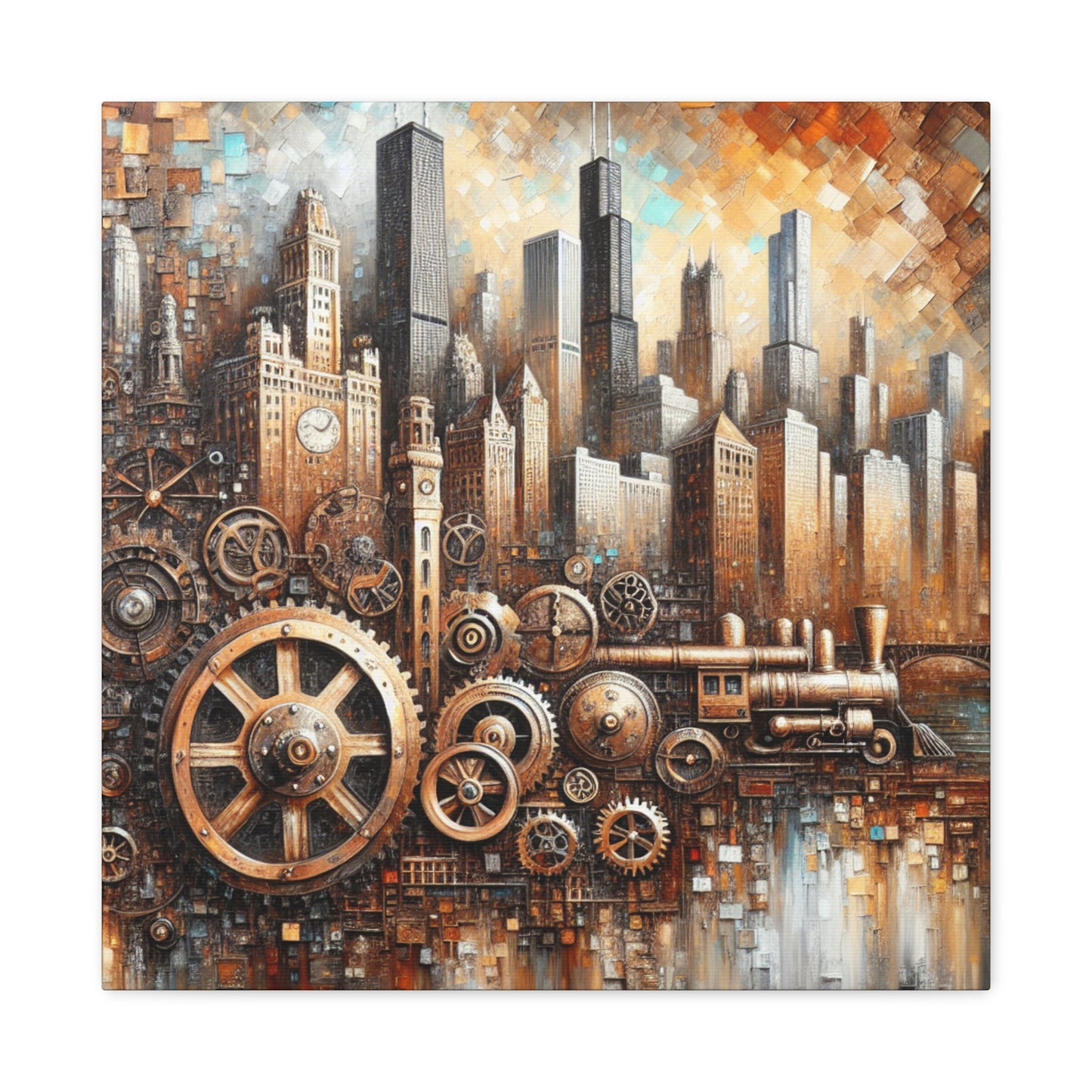 "Industrial Dreams Unveiled" - Canvas