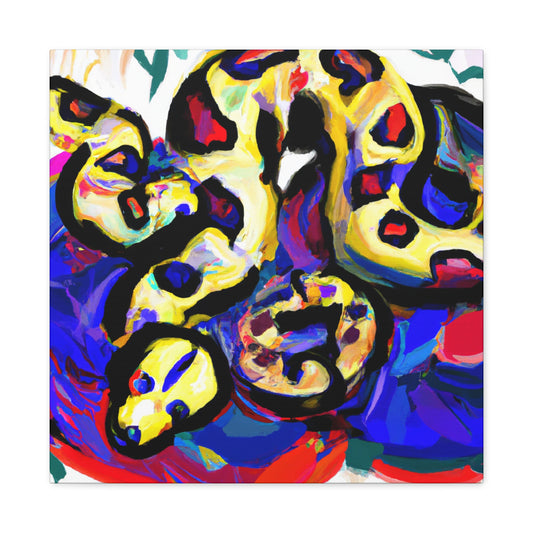 "Coiled Ball Python Portrait" - Canvas