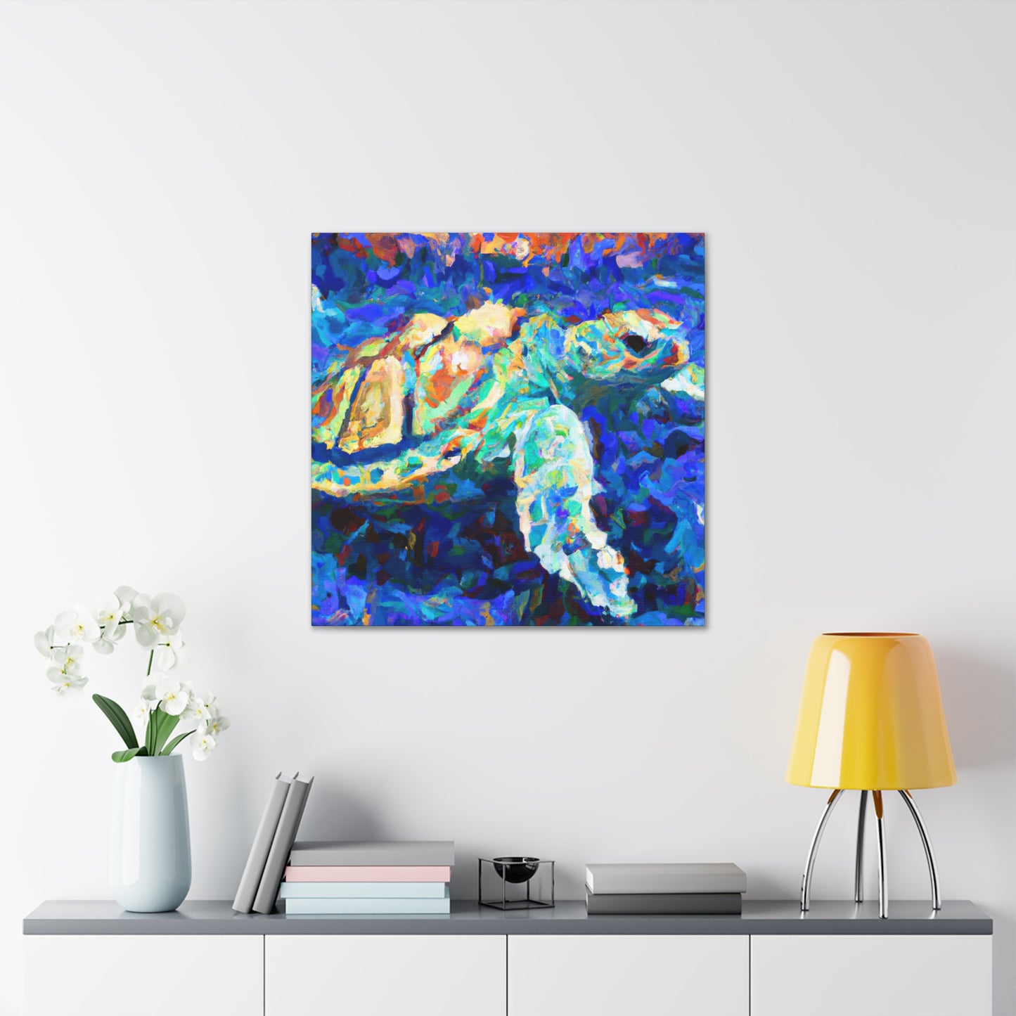 "Sea Turtle Impressionism" - Canvas