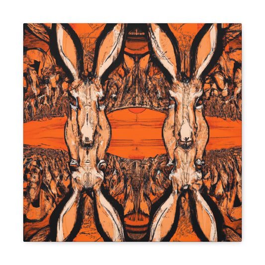 "Jackrabbit In Deco" - Canvas