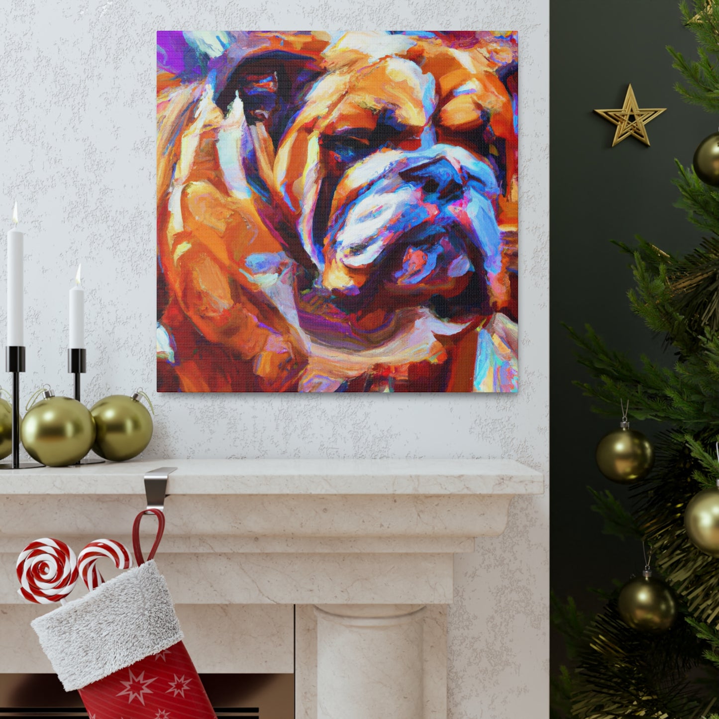 "Bulldog in Impressionism" - Canvas