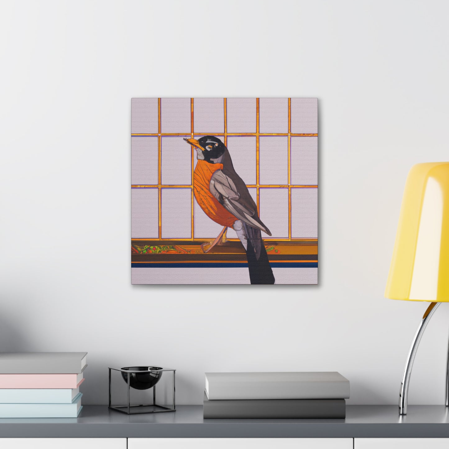 "Robins Singing Deco" - Canvas