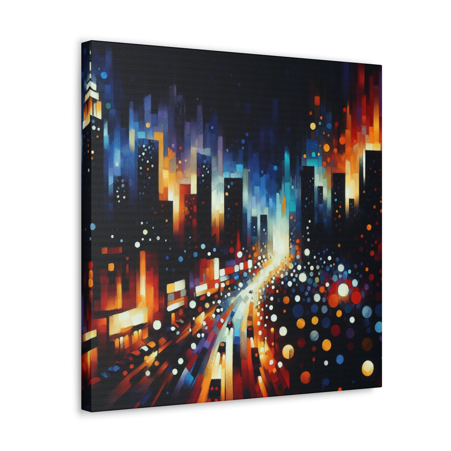 Midnight Metropolis Glow - Canvas