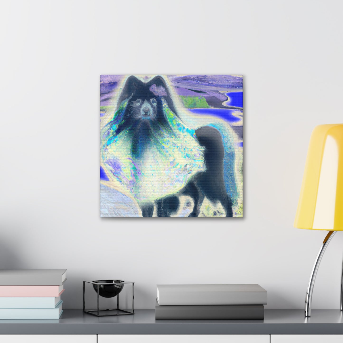 "Keeshond with Surrealism" - Canvas